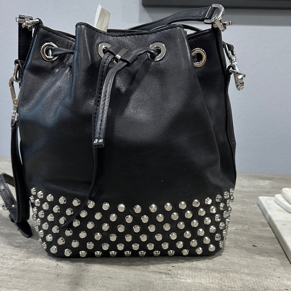 Michael Kors Black Bucket Bag with Silver Studs